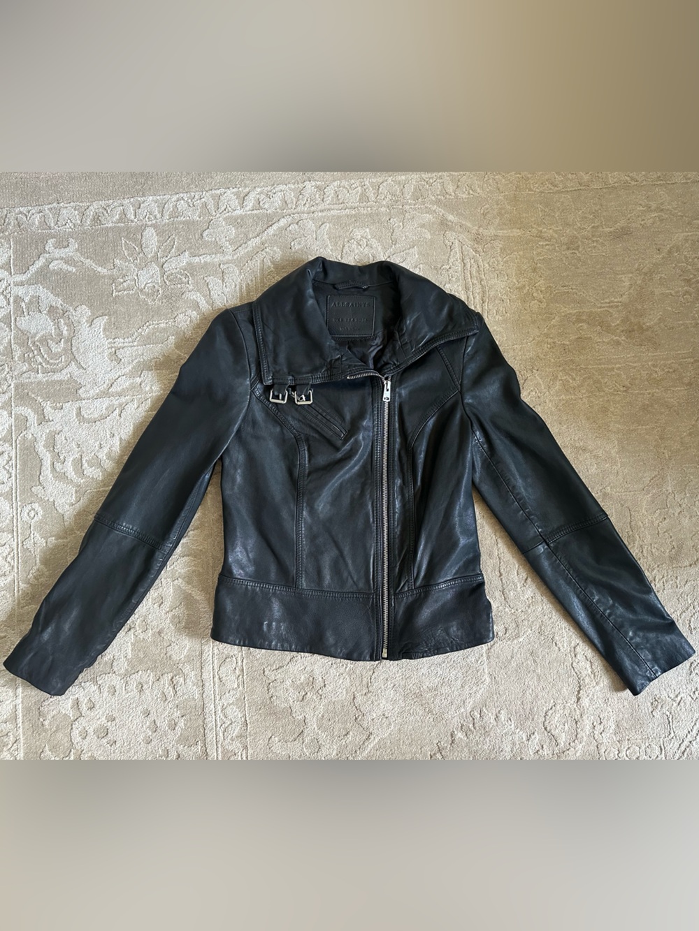 AllSaints Black leather Belvedere biker jacket